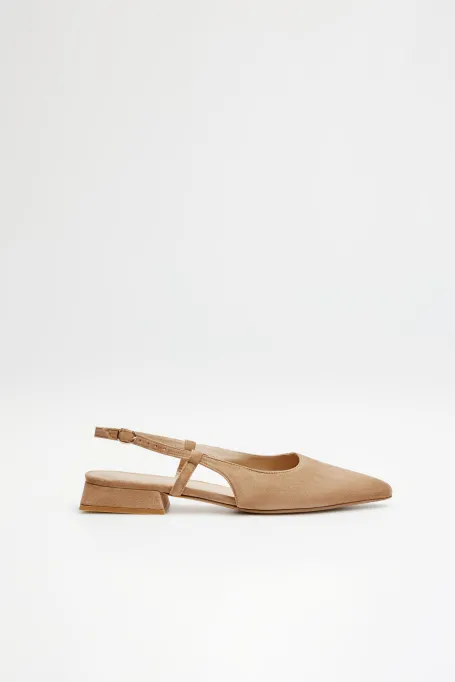 Beżowe buty slingback z odkrytą piętą damskie - Patrizia Aryton